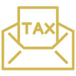 ikona koperty z kartką tax